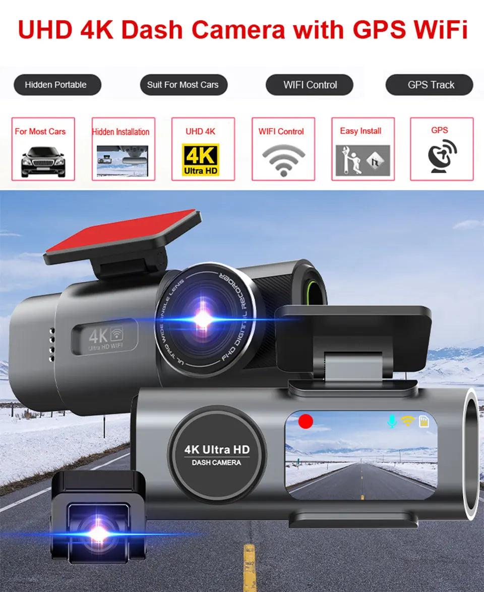 4K vaizdo registratorius su naktiniu matymu, GPS ir Wi-Fi
