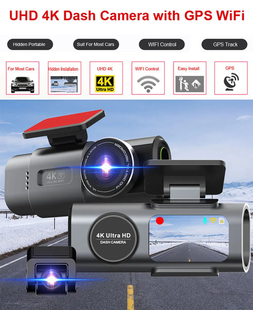 4K vaizdo registratorius su naktiniu matymu, GPS ir Wi-Fi