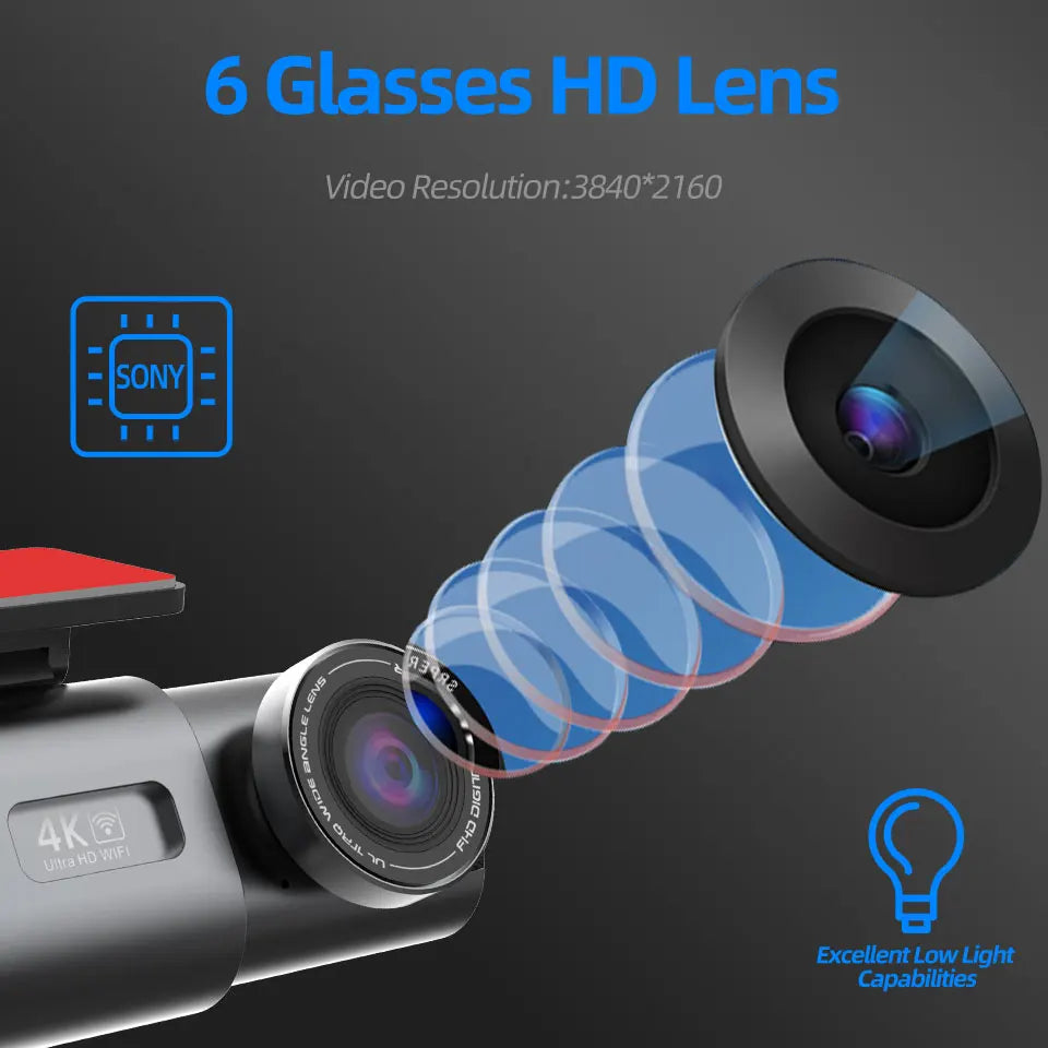 4K vaizdo registratorius su naktiniu matymu, GPS ir Wi-Fi