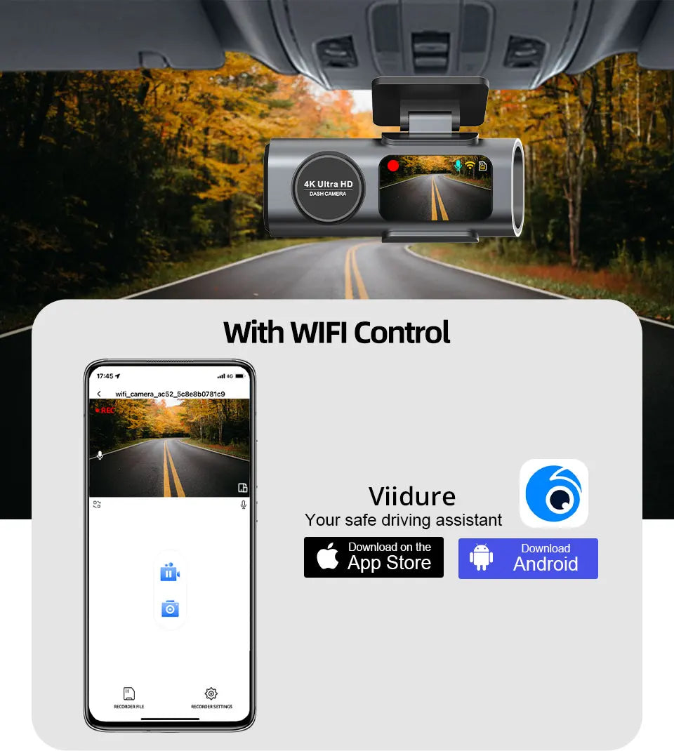 4K vaizdo registratorius su naktiniu matymu, GPS ir Wi-Fi