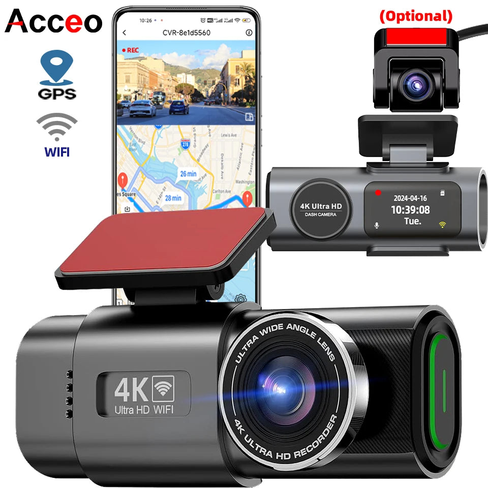 4K vaizdo registratorius su naktiniu matymu, GPS ir Wi-Fi